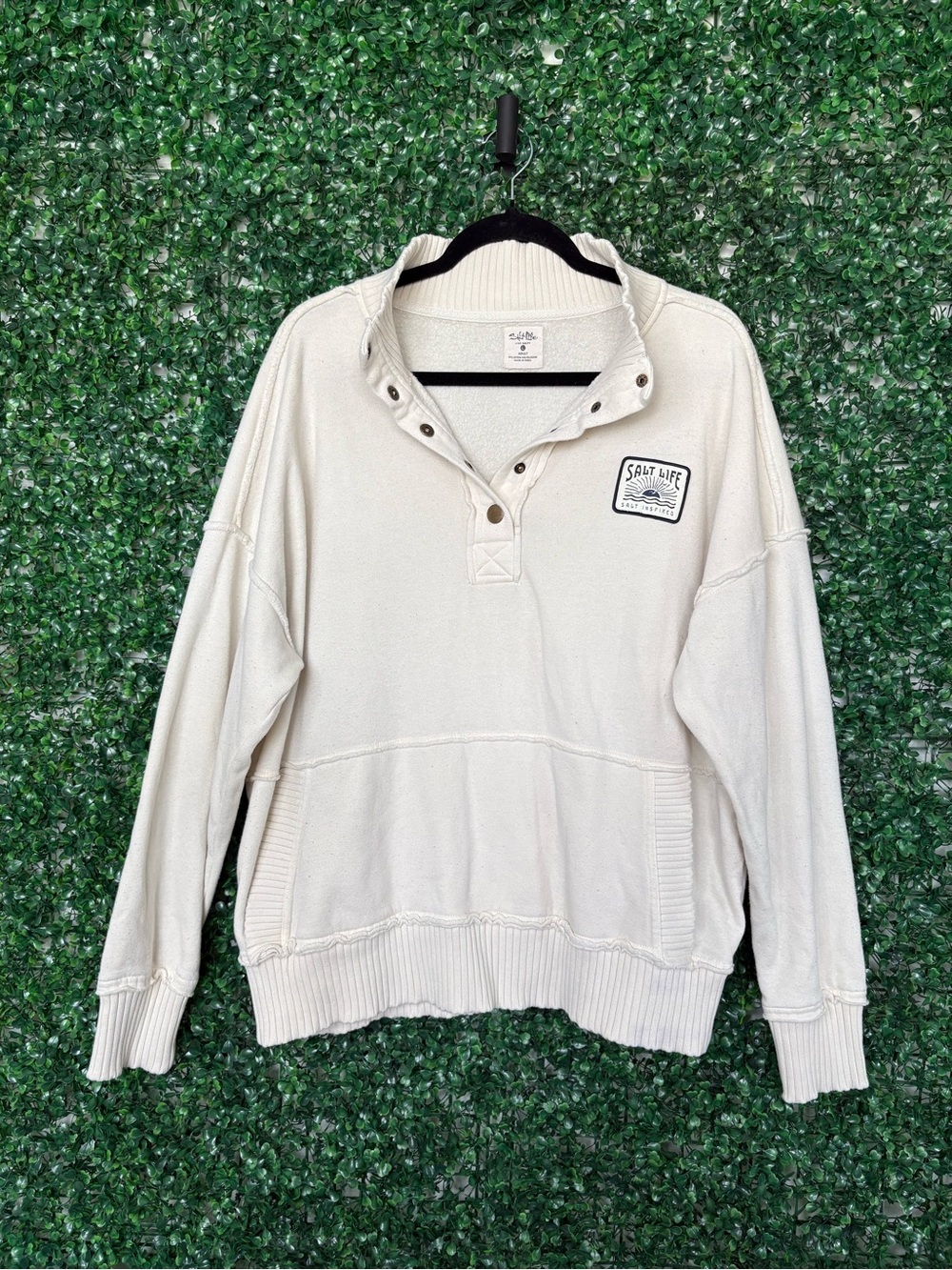 Salt Life Cream Snap-Neck Pullover Sweater